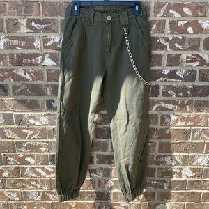 Olive Green Cargo Joggers